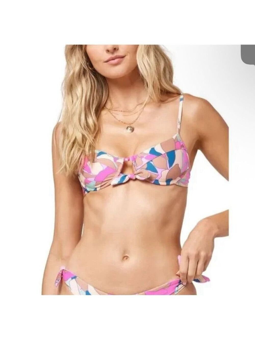 NWT L*Space Rose Bikini Top Floral Print Sz L $119